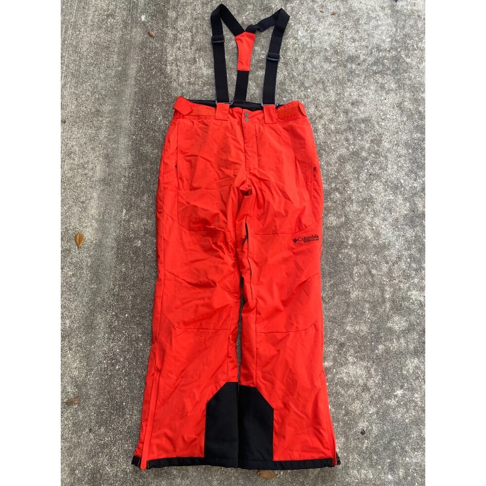 Columbia Titanium Omni-Tech Orange Ski Bib Overalls Pants Outdoor - Men’s Medium